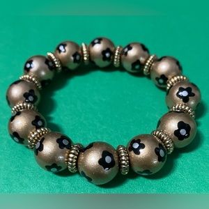 NWOT Angela Moore Gold Black Silver   bracelet